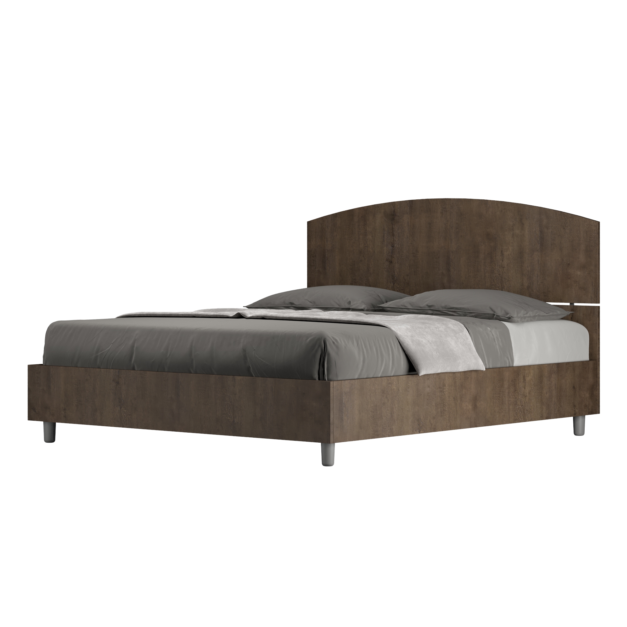 Lit Avec Sommier 160x190 Noyer Dora