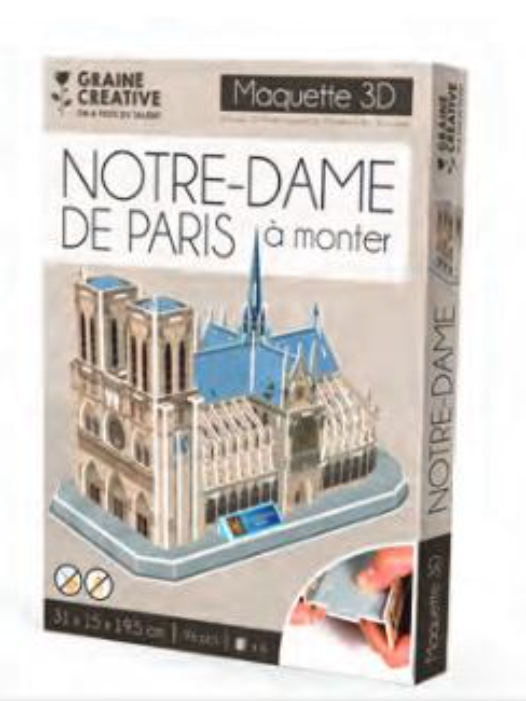 Maquette Graine_creative Notre Dame 31x15x19,5 Cm Multicolor Carton Plume