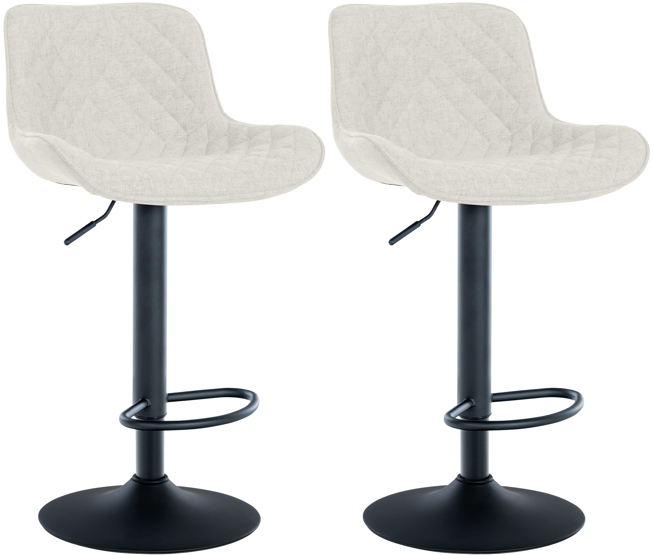 Lot De 2 Tabourets De Bar Minosa Tissu Crème