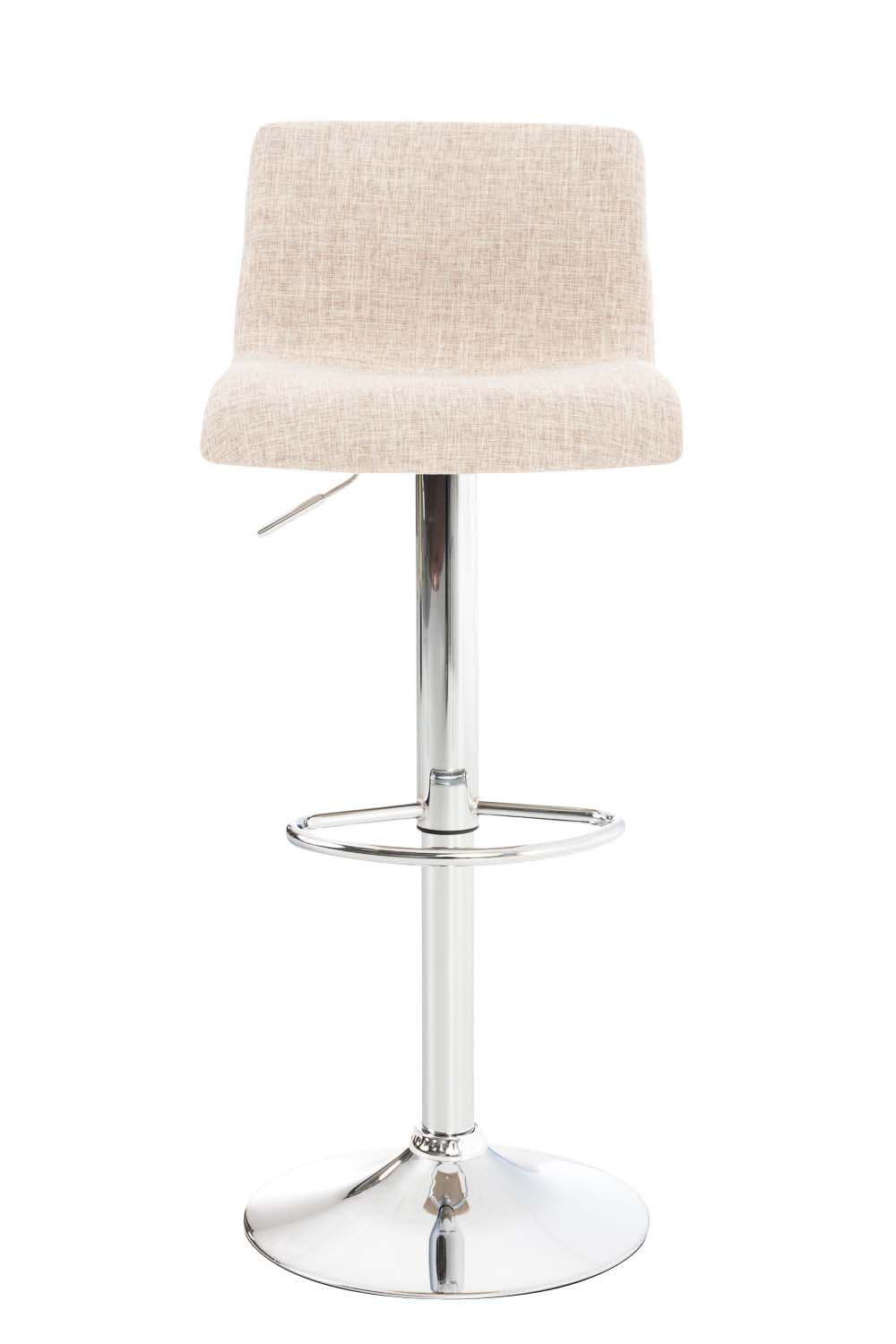 Lot De 2 Tabourets De Bar Hoover Tissu Chrome Crème