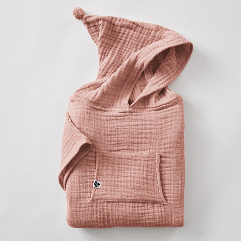 Poncho Enfant Mixte Gaze De Coton Unie Gaïa L'Effet Papillon - Gaia Rose Pêche - - Gaia Rose Pêche - 2 À 5 Ans