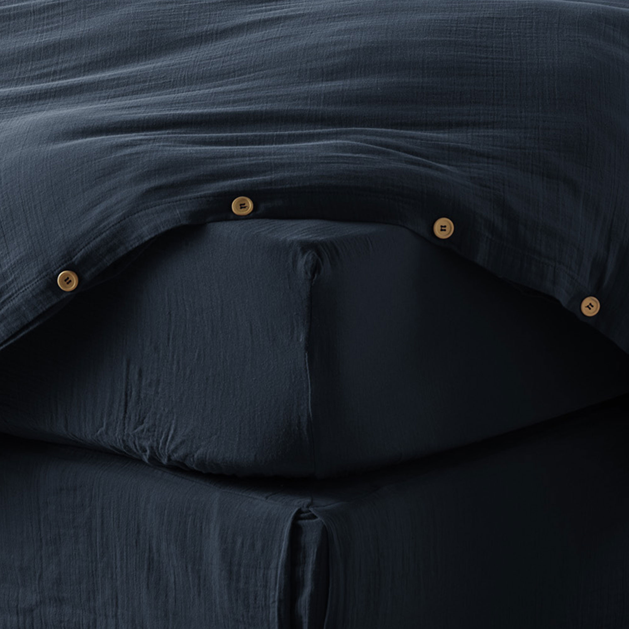 Drap Housse 90x190 Cm En Gaze De Coton Minuit