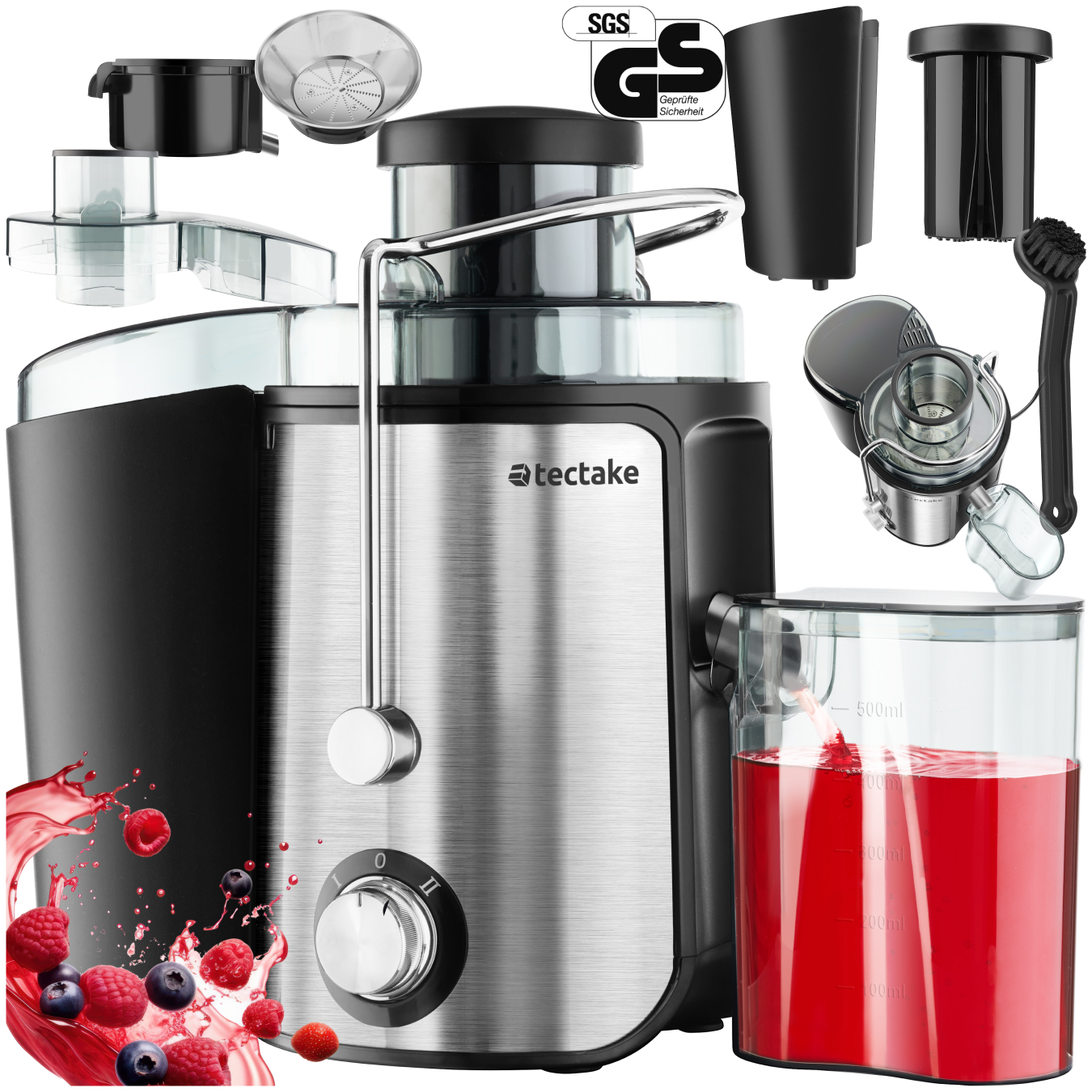 Extracteur De Jus En Acier Inoxydable À 2 Vitesses 600w Max 500ml
