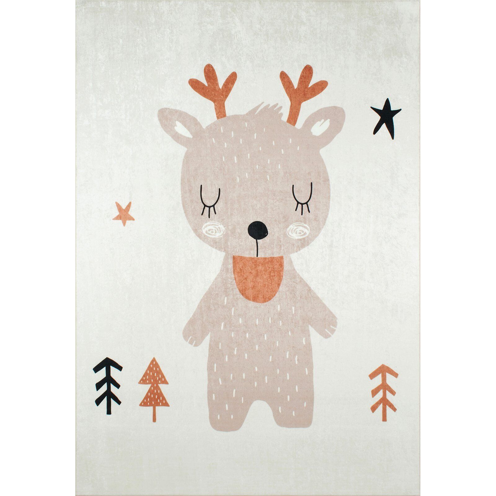 Tapis Imprimé Intérieur Happy Renne - 160 X 230 Cm