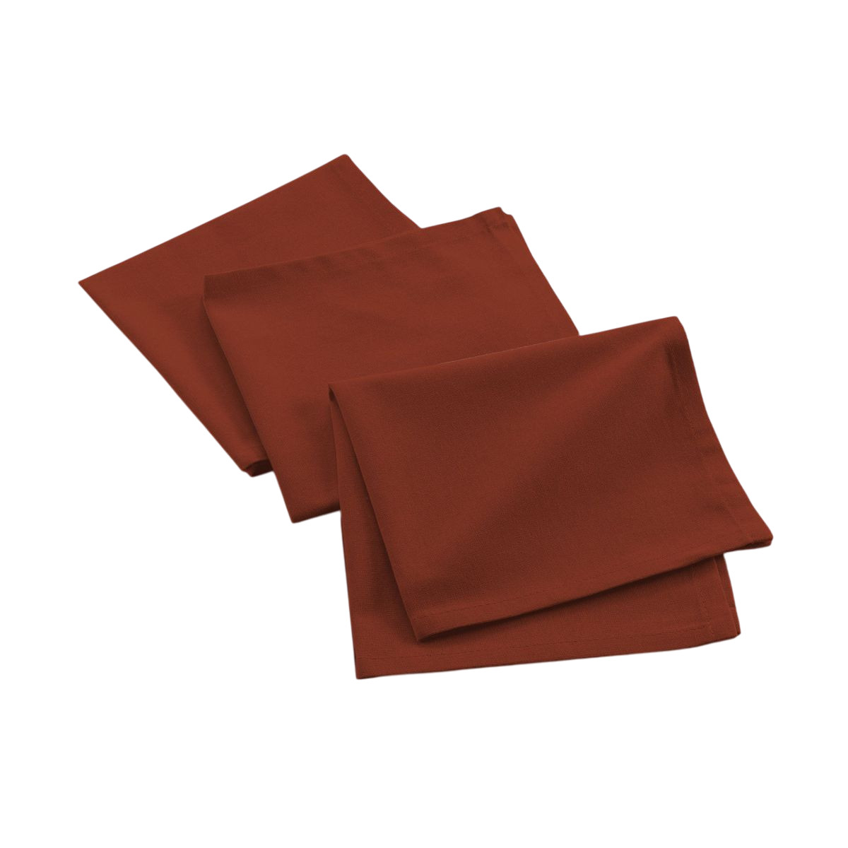 Lot De 3 Serviettes De Table "mistral" 40x40cm Terracotta