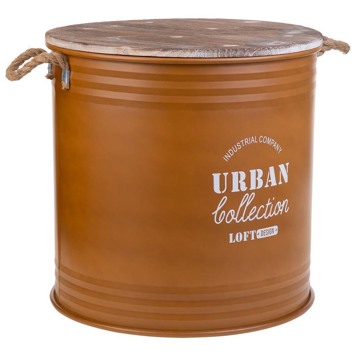Panier À Linge Alexandra House Living Urban Orange Chanvre Métal Bois D'épicéa