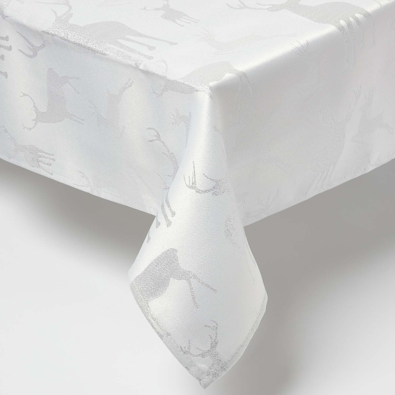 Nappe De Noël Rennes Argent 132x178cm - Homescapes