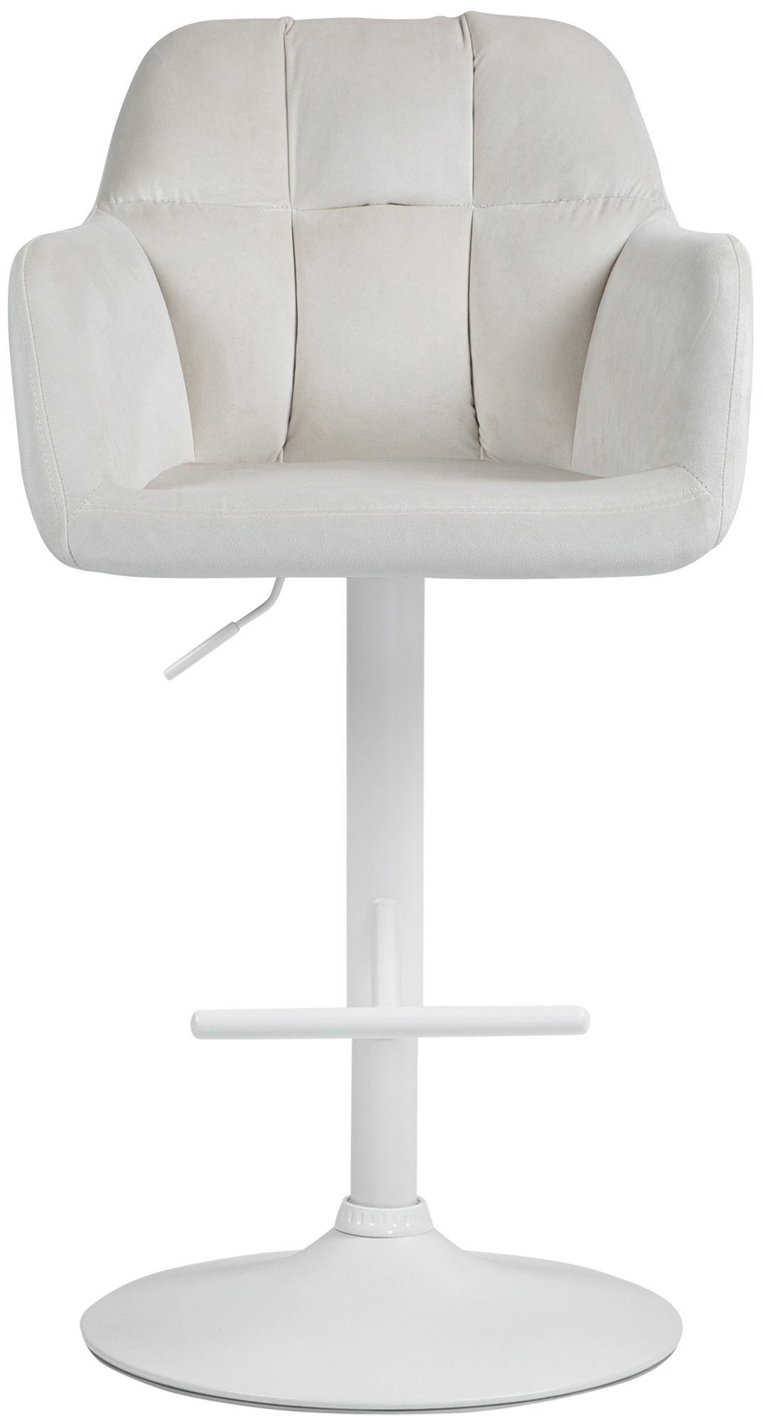 Tabouret De Bar Natoma Velours Blanc Crème