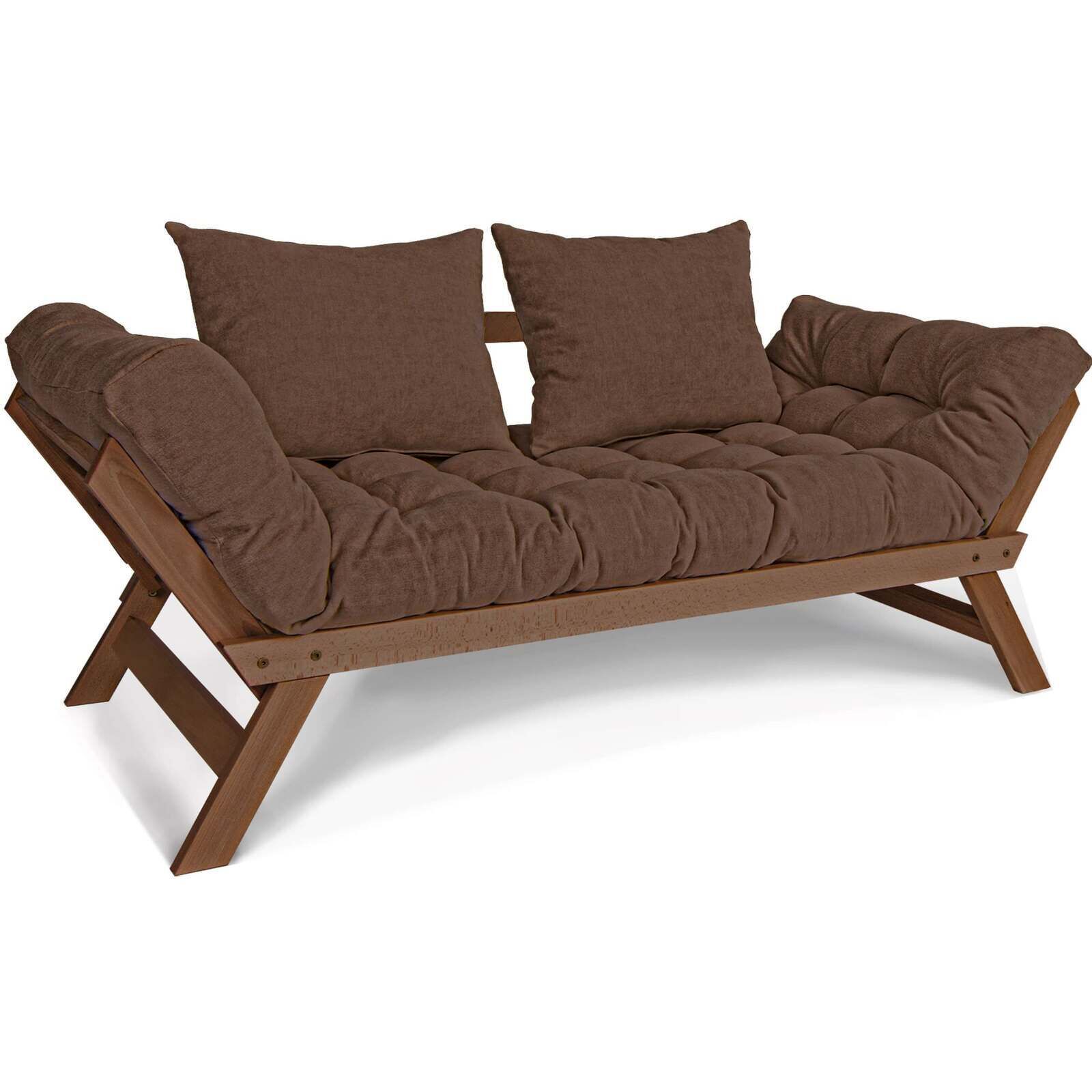 Canapé Lit Allegro - 80 X 203 Cm - Bois Clair Et Marron