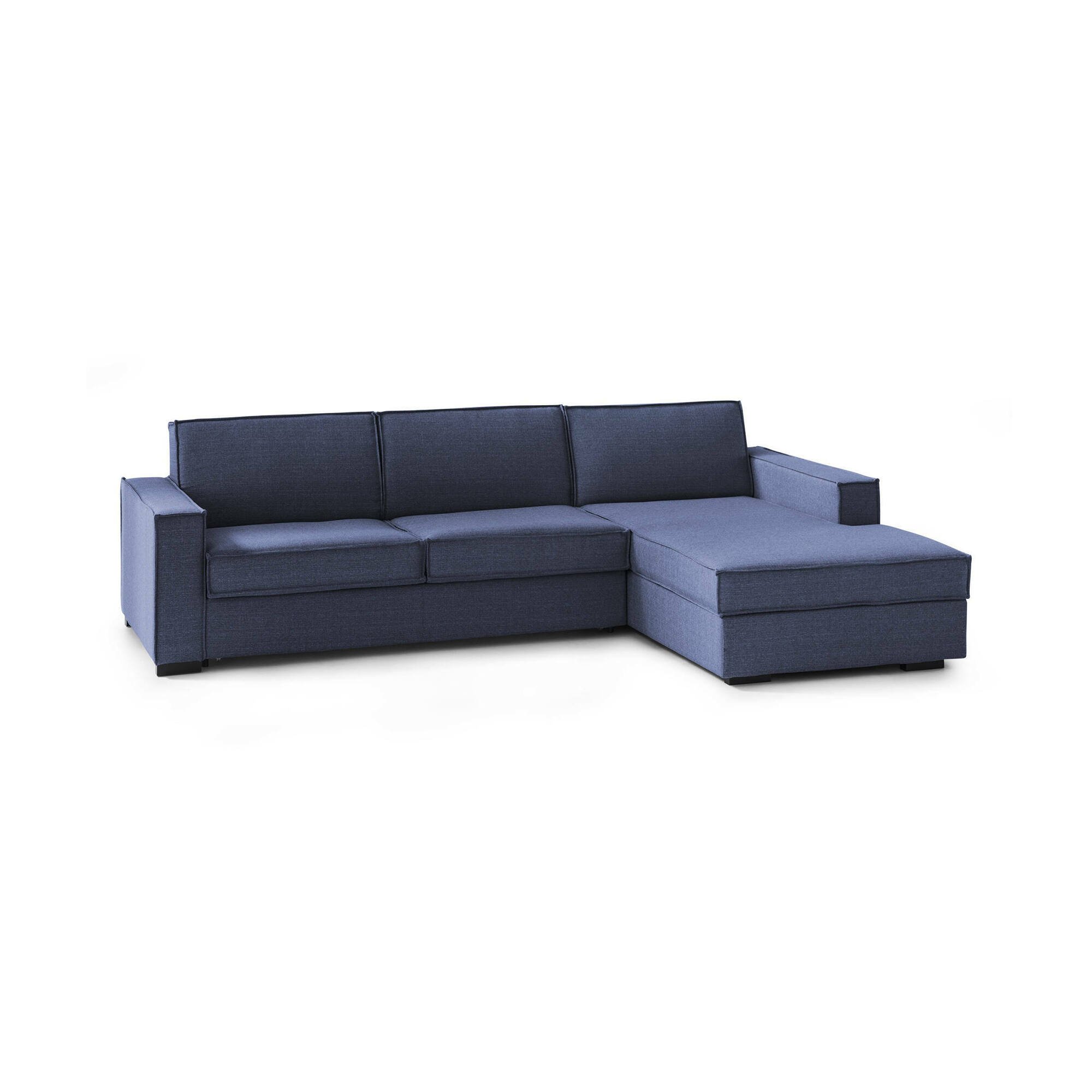 Canapé Fixe,en Tissu,bleu,260x95h90 Cm