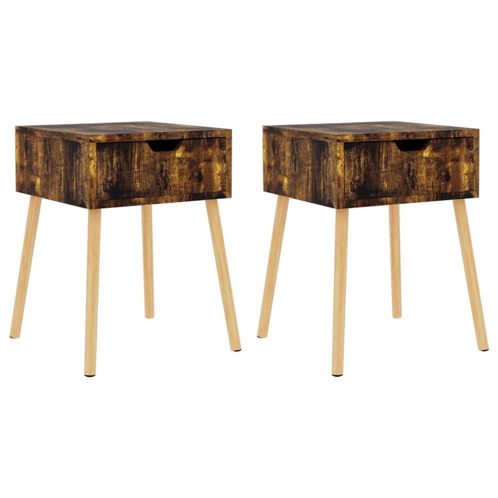 Lot De 2 Tables De Chevet Avec Tiroir 40 X 40 X 56 Cm Dec035126