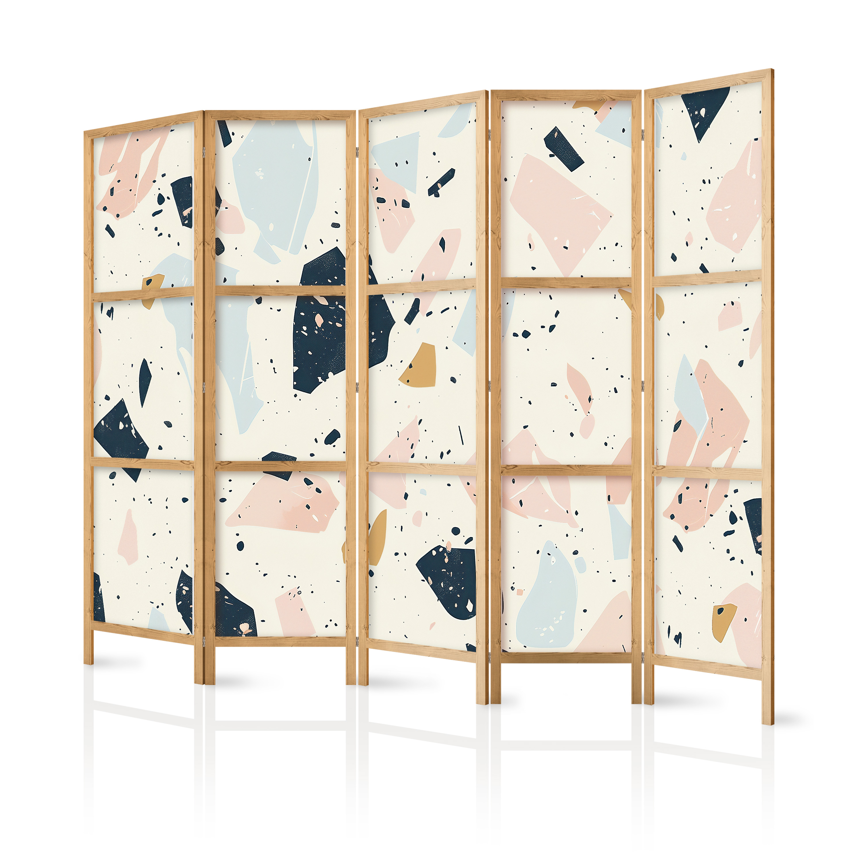 Paravent Japonais - Terrazzo Avec Pierres. 225x172