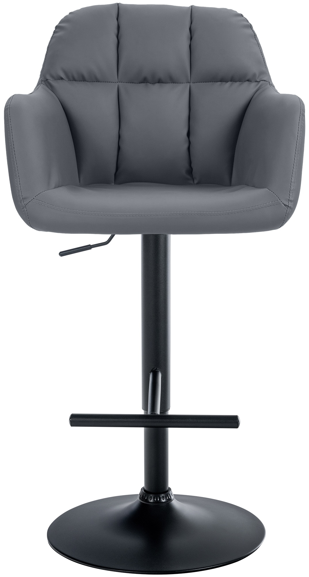 Tabouret De Bar Natoma Simili Cuir Noir Gris