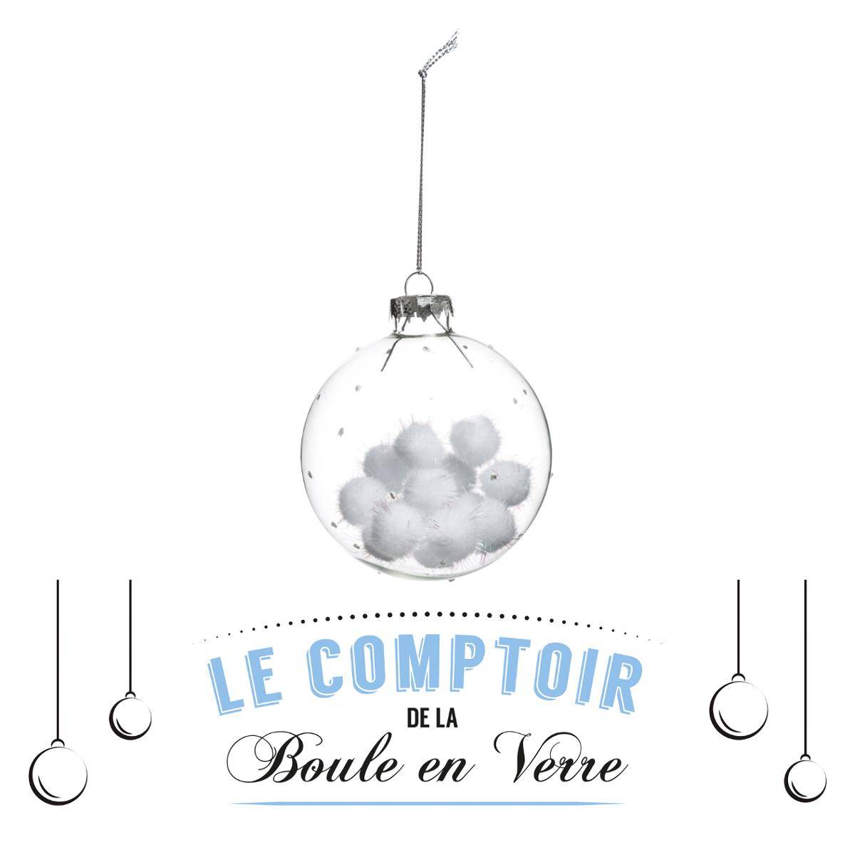 Boule Intérieur Boules Coton 8cm Verre - Feeric Lights & Christmas