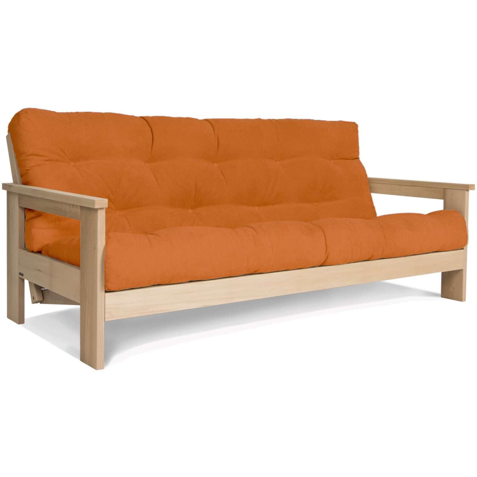 Canapé Lit Mexico - 145 X 200 Cm - Bois Clair Et Beige