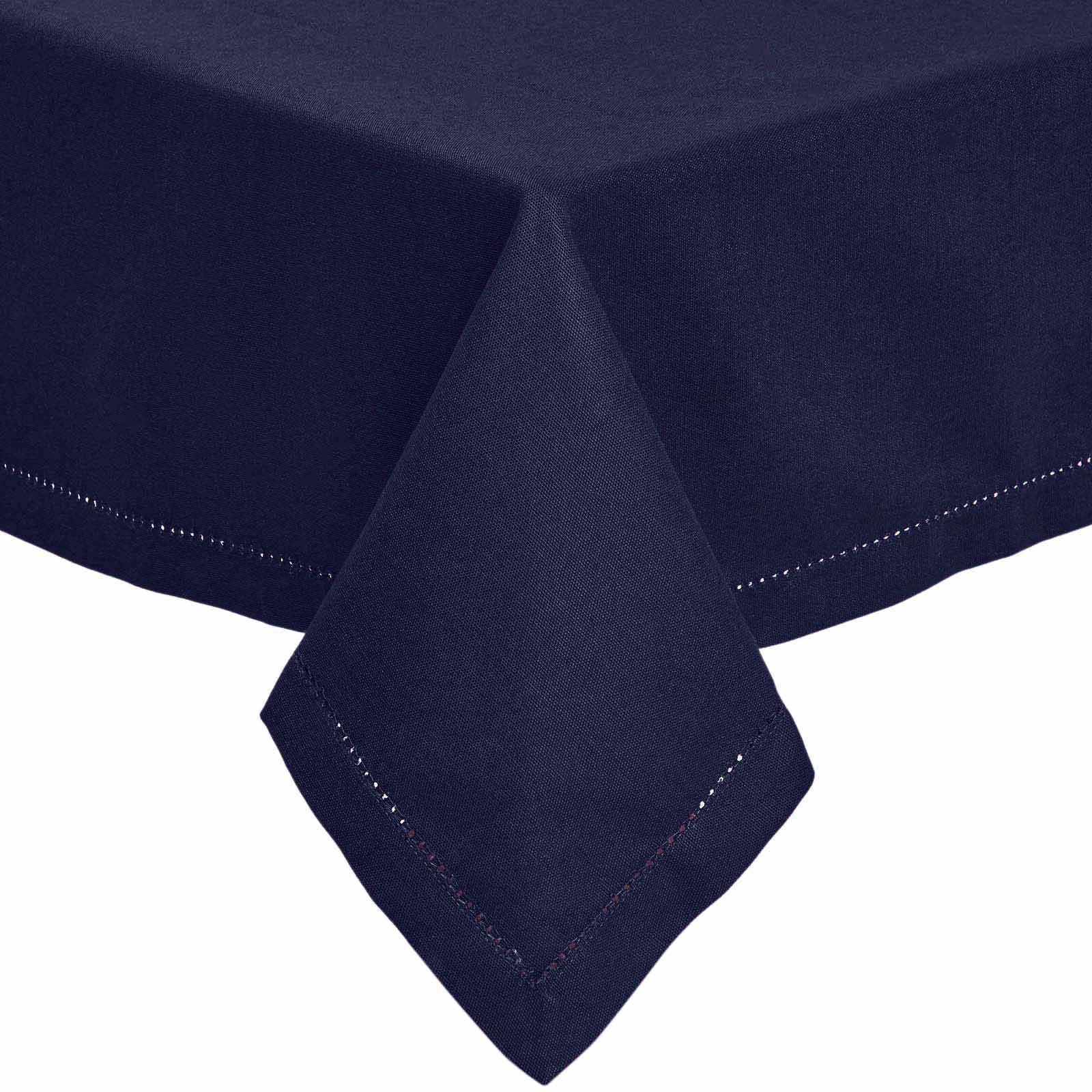 Nappe De Table Rectangulaire En Coton Unie Bleu Marine - 137x228cm - Homescapes
