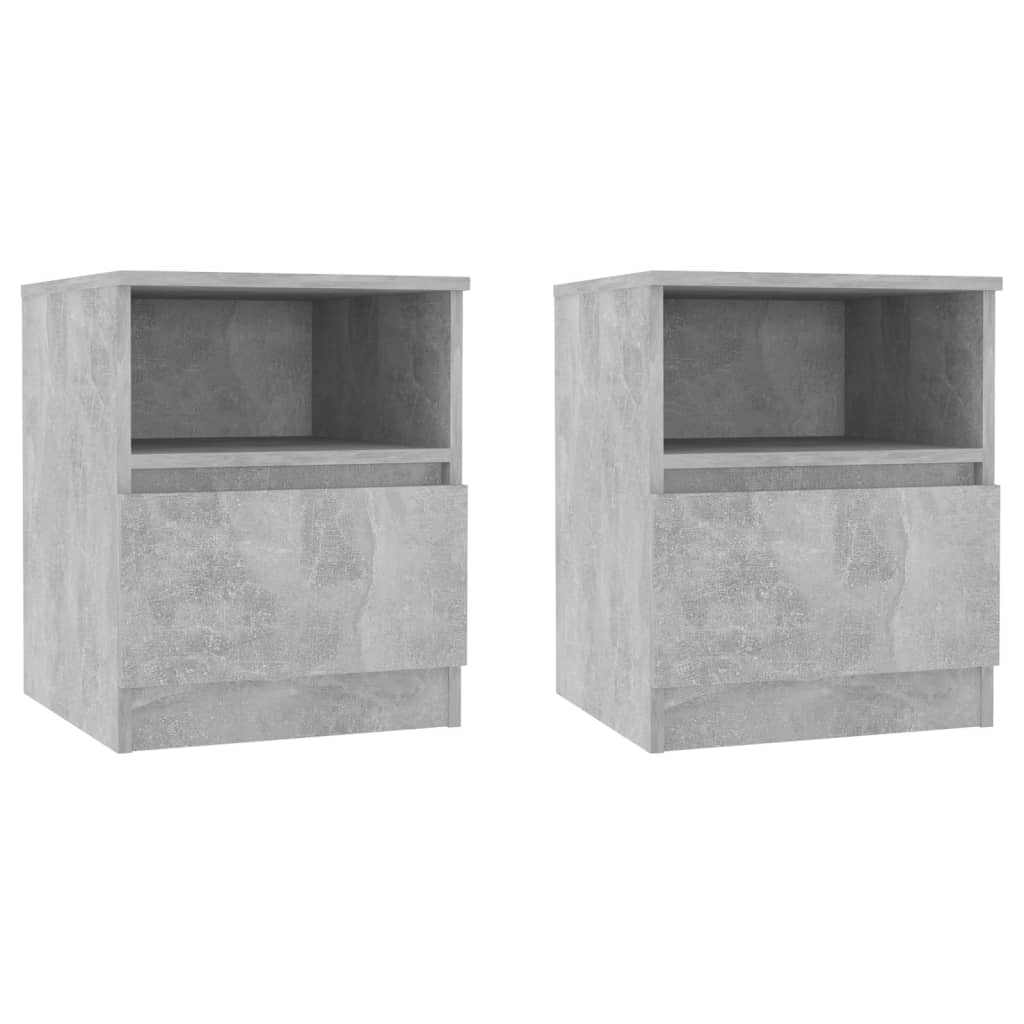 Lot De 2 Tables De Chevet Avec Tiroirs Et Compartiment Ouvert 40 X 40 Dec035389