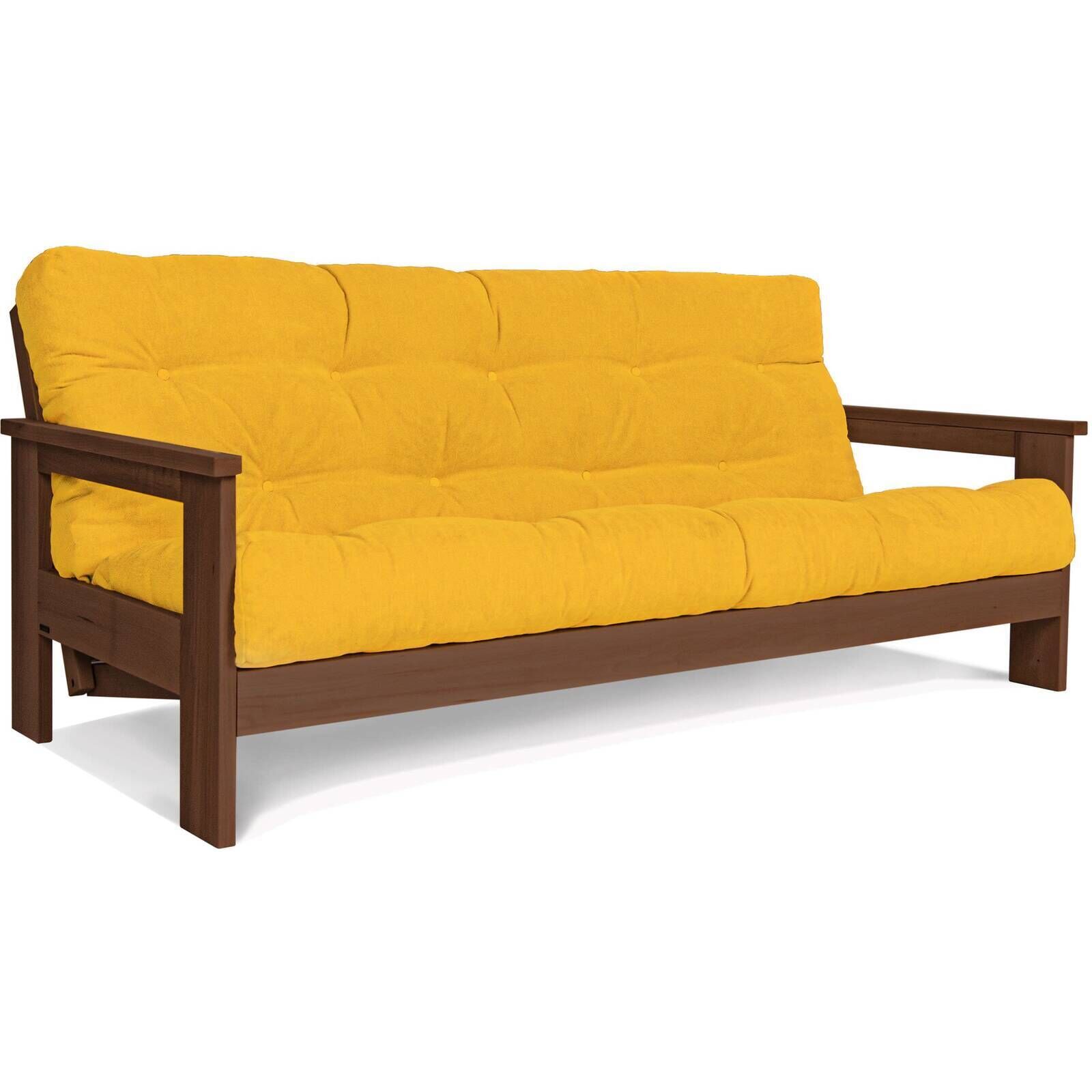 Canapé Lit Mexico - 145 X 200 Cm - Bois Clair Et Beige