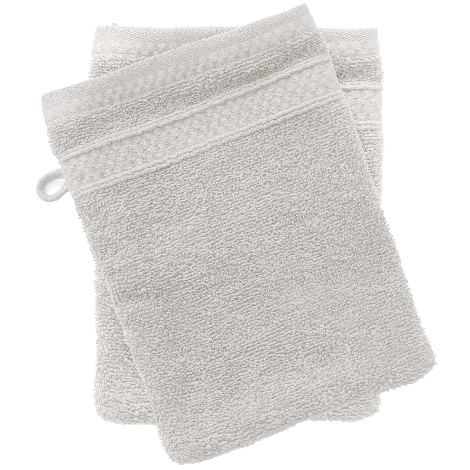 Lot De 2 Gants De Toilette Coton 550g/m2 Naïa Blanc Craie