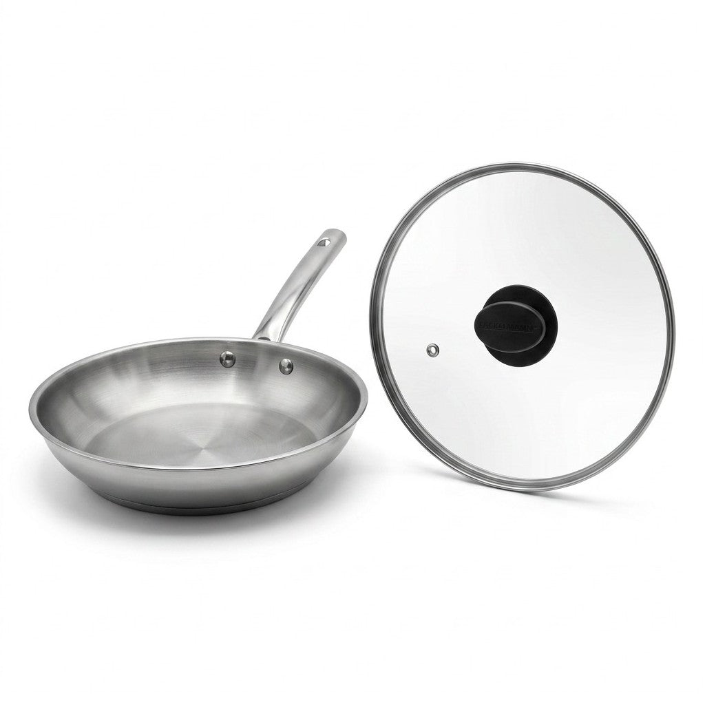 Poêle De Cuisson Inox Avec Couvercle Verre 20 Cm