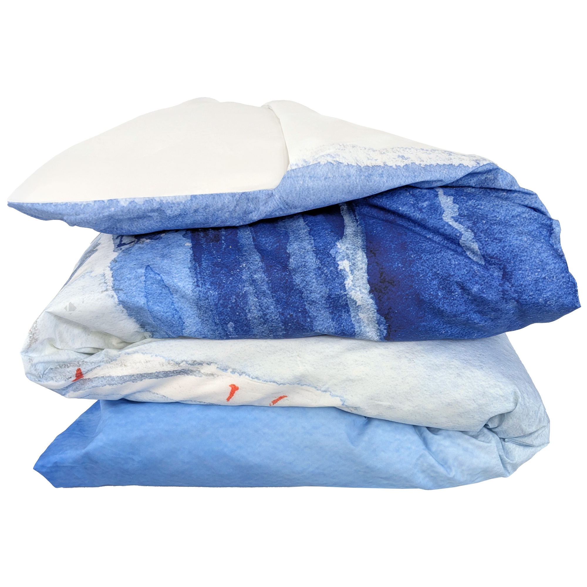 Housse De Couette 240x220 Cm Percale De Coton Regate Bleu