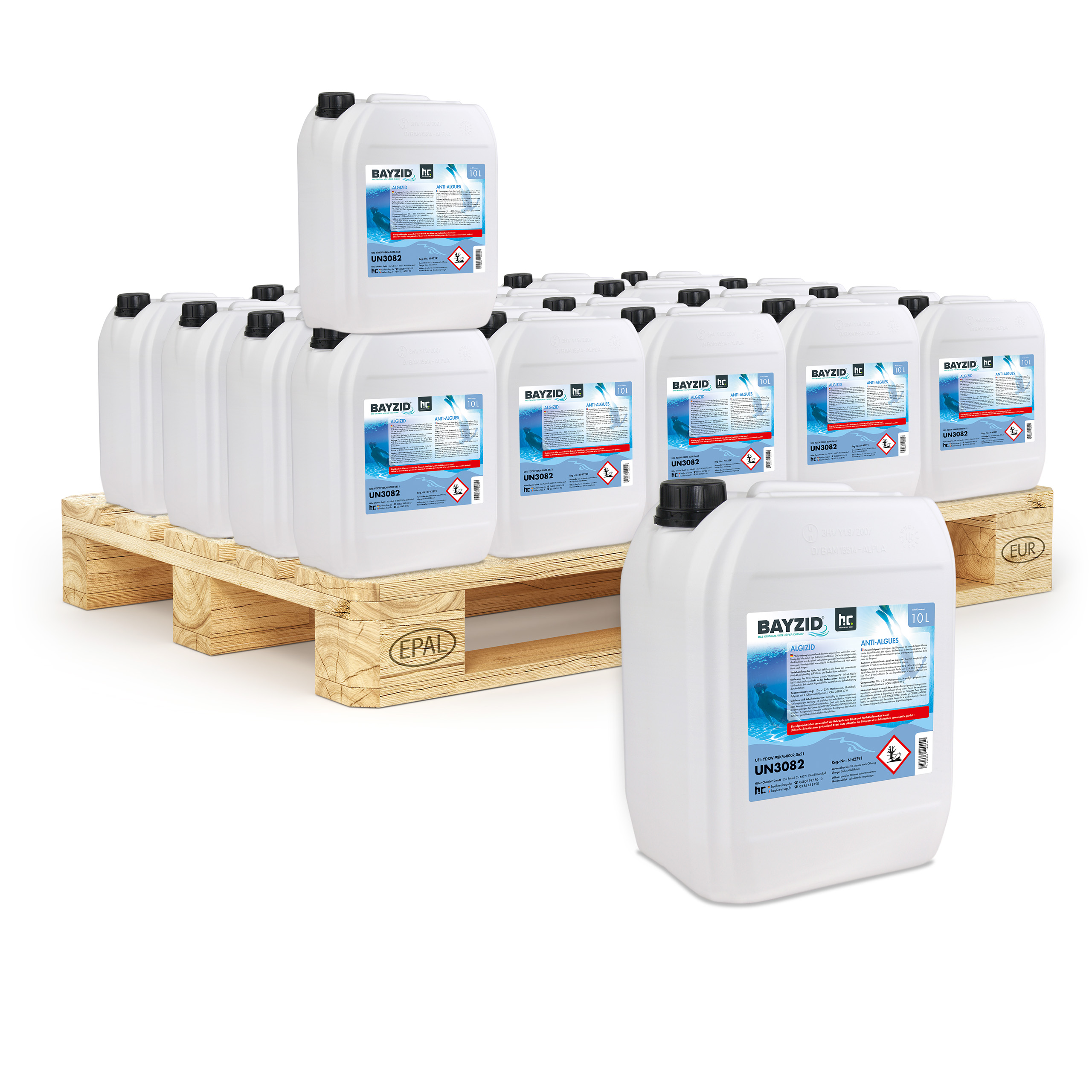 Anti-algues Bayzid® 60 X 10 L - Algicide Préventif Pour Piscines Contre Algues, Champignons Et Bactéries