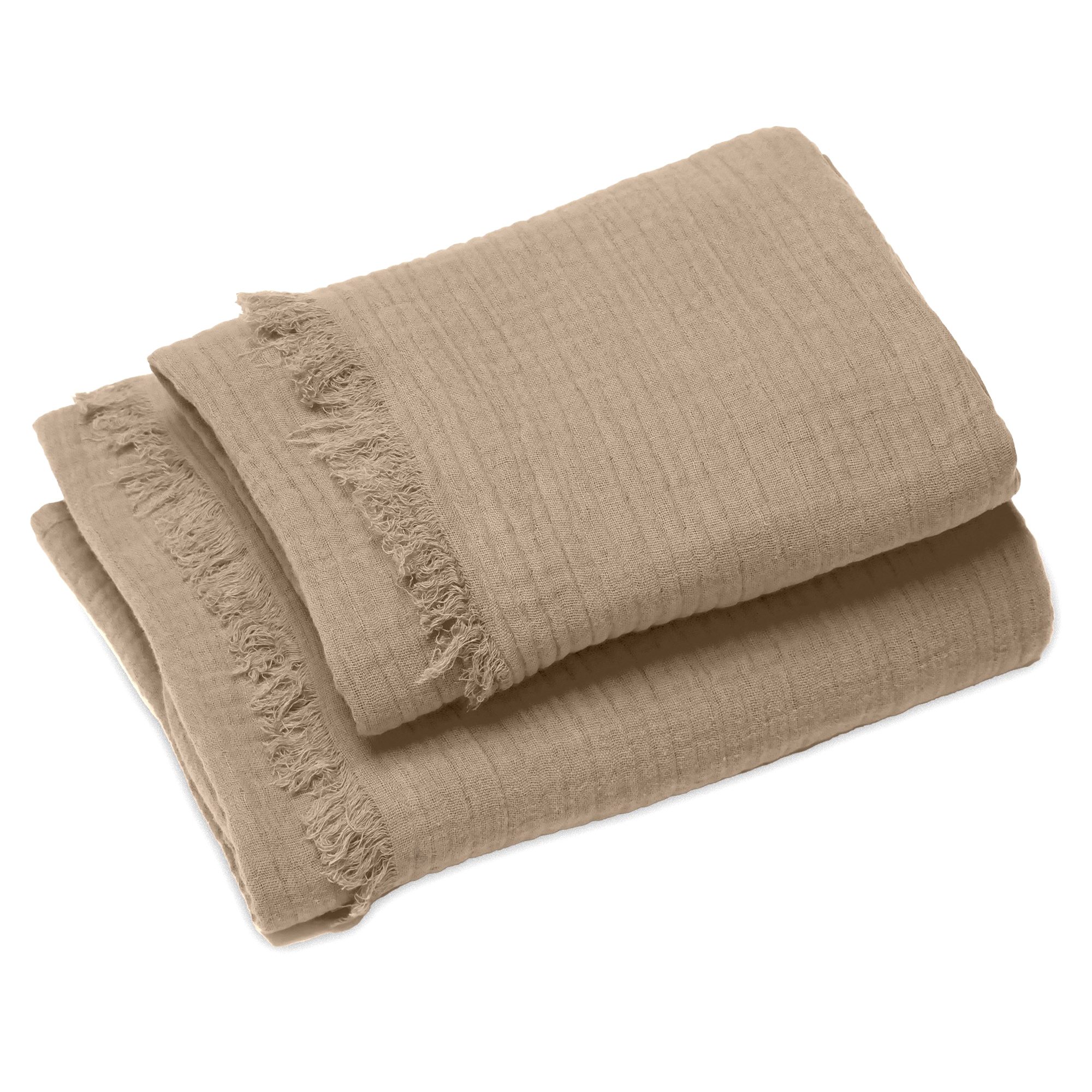 Drap De Douche 70x130 Et Serviette 50x90 Kea Mousseline De Coton Camel