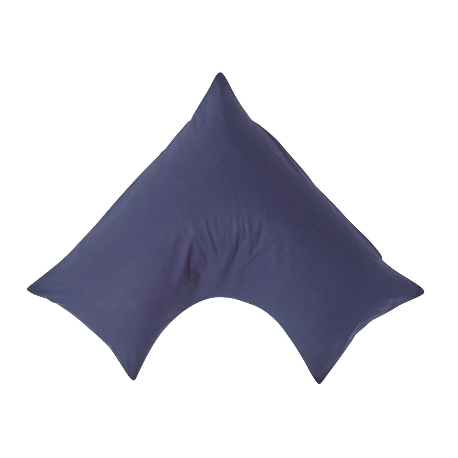 Taie D'oreiller Forme V Bleu Marine Coton Égyptien 200tc Homescapes