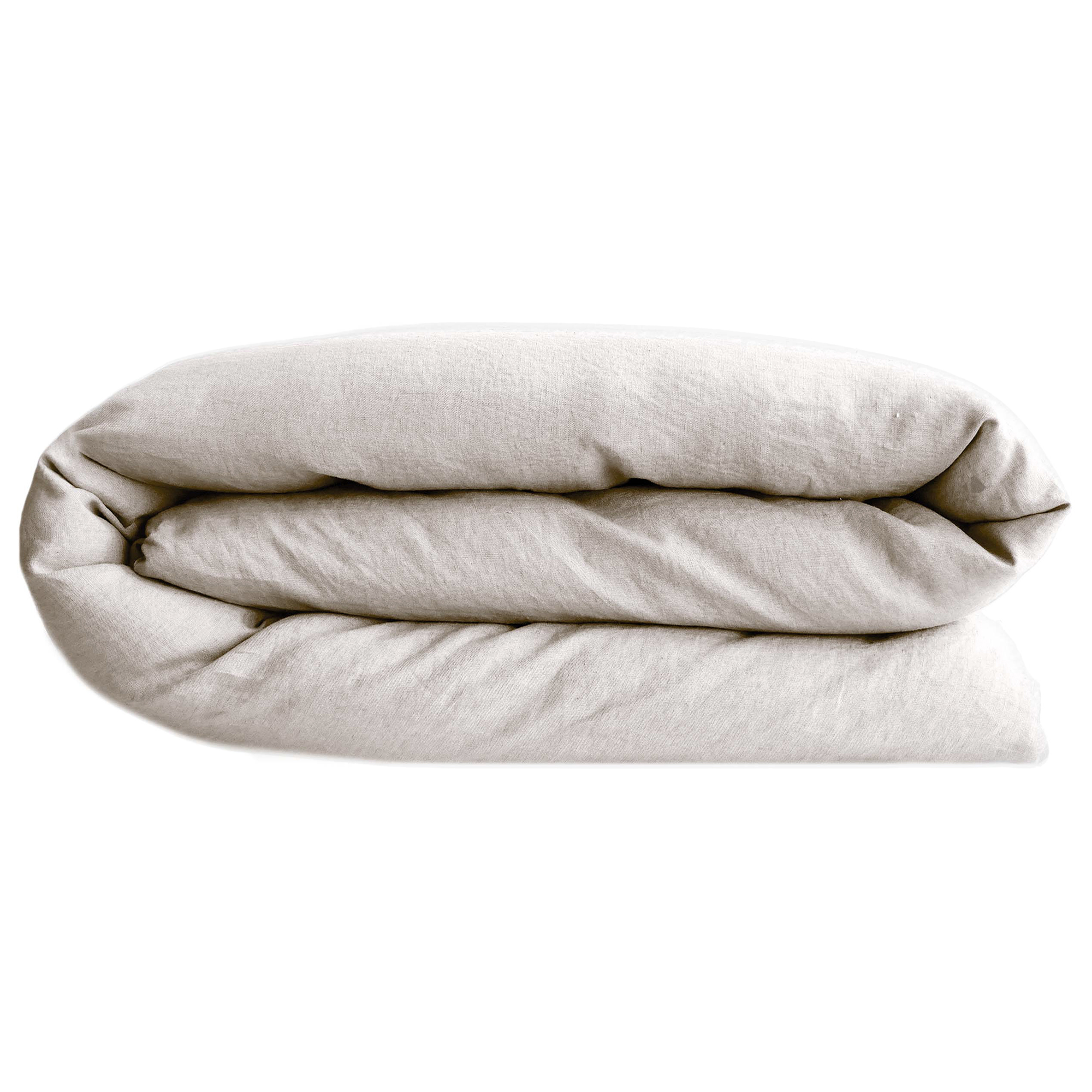 Housse De Couette Palace Pur Coton Lavé 140x200 Cm Uni Beige Naturel