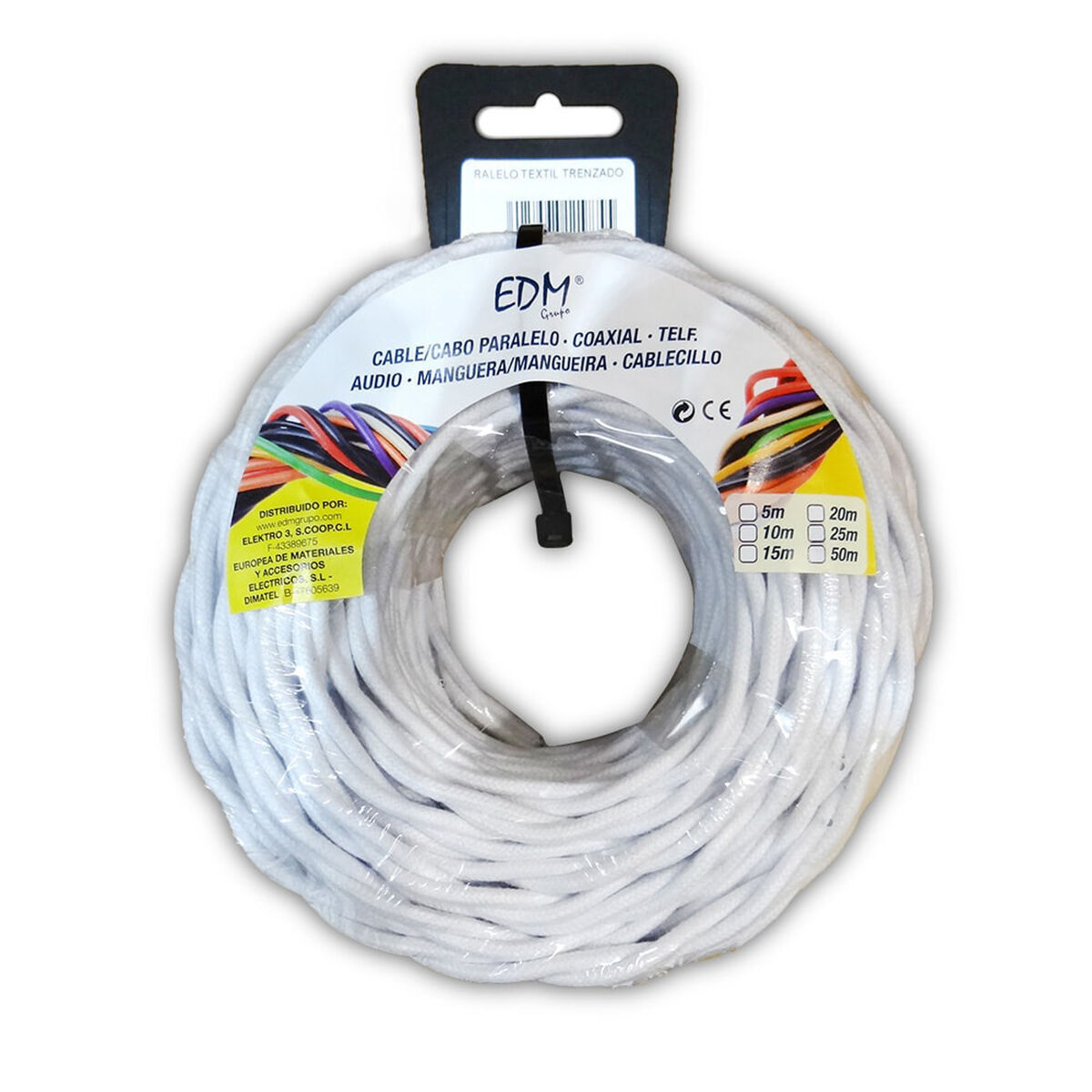 Câble D'interface Parallèle Edm 11990 Blanc 25 M 3 X 2,5 Mm