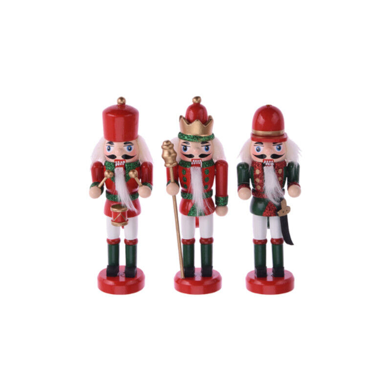 Lot De 3 Figurines Casse-noisette Edm - Esprit De Noël - Bois - 72070