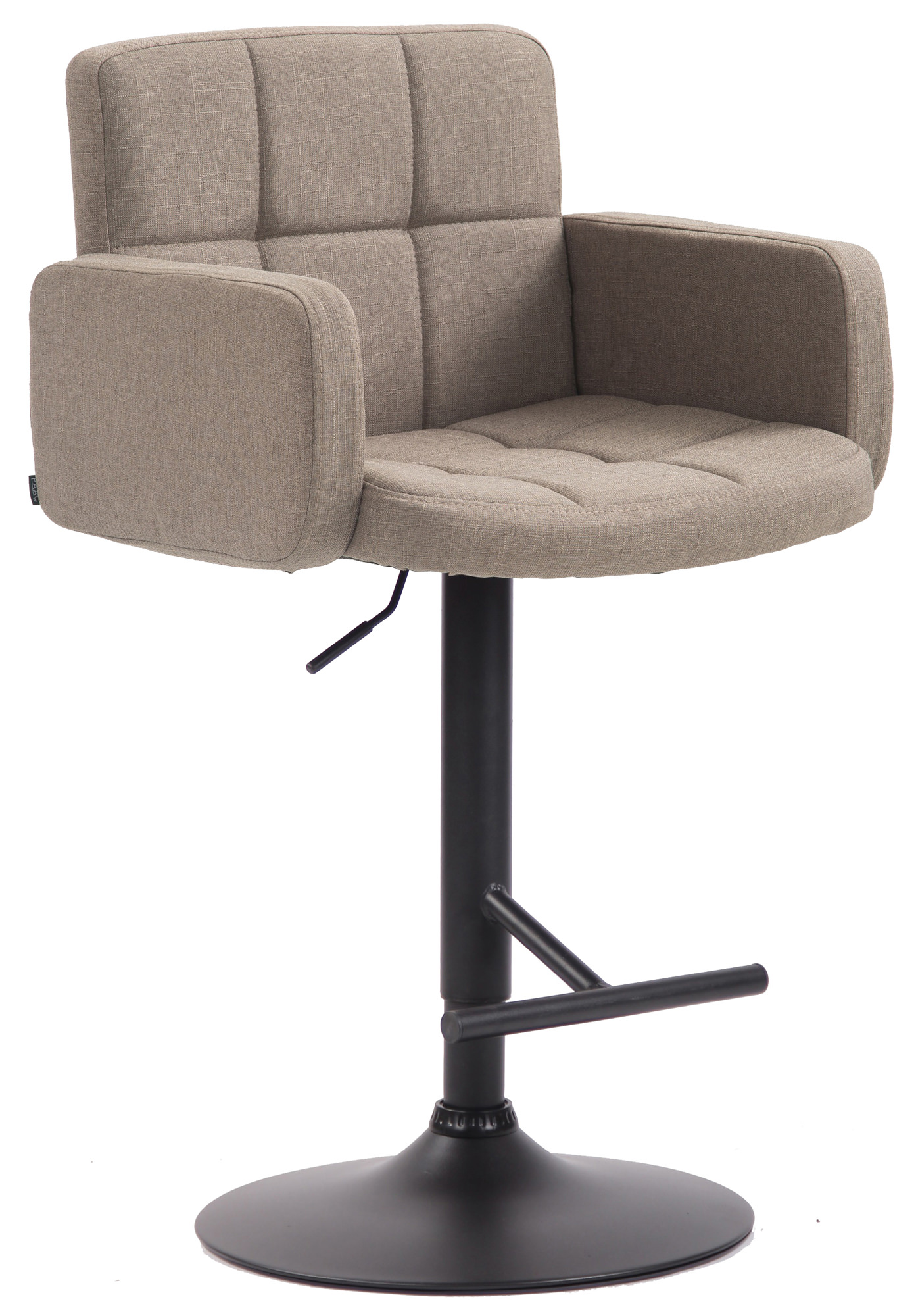 Tabouret De Bar Los Angeles, Tissu Noir Taupe
