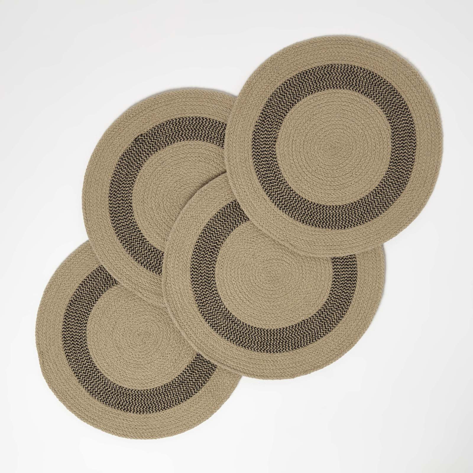 Set De Table Rond En Coton Beige Lot De 4 - Homescapes