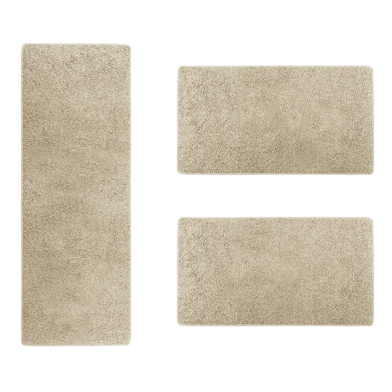Descente De Lit Barcelona Beige 1 Tapis 67 X 250 Cm + 2 Tapis 67 X 140 Cm - Floordirekt