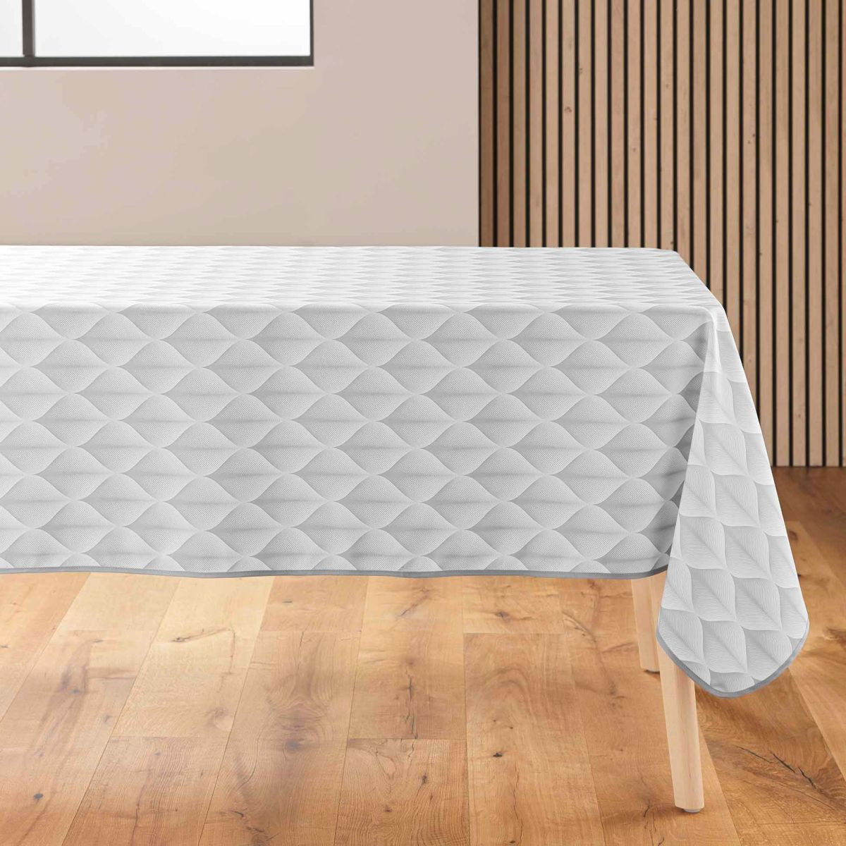 Nappe Antitache Imprimé "kalini" 150x240cm Gris
