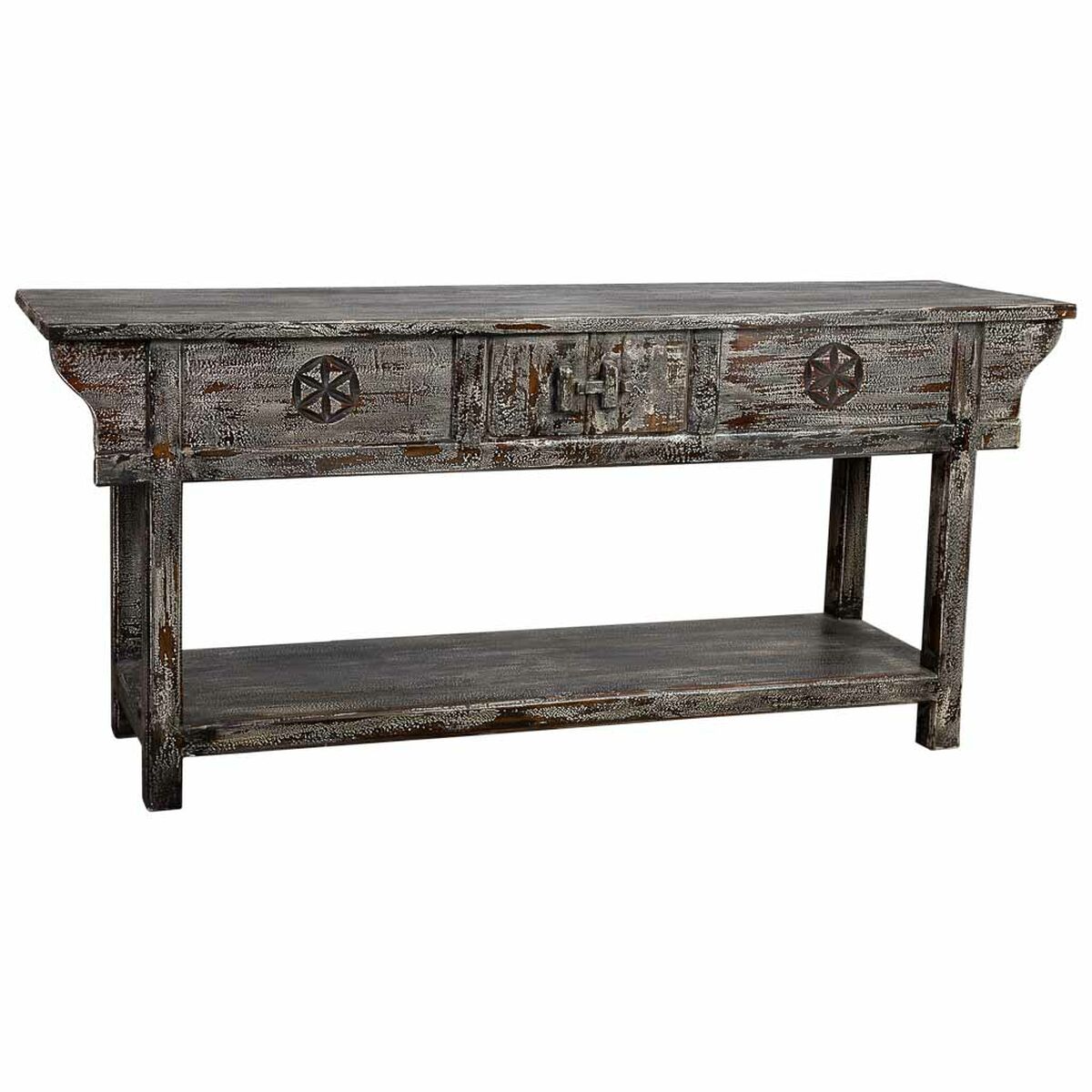 Meuble D'entrée Avec Tiroirs Alexandra House Living Bleu Bois De Manguier 45 X 80 X 181 Cm