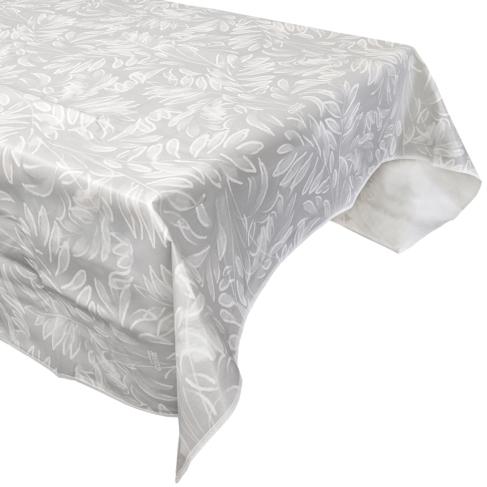 Nappe Rectangulaire 130x160 Cm Antitaches Verdure Gris