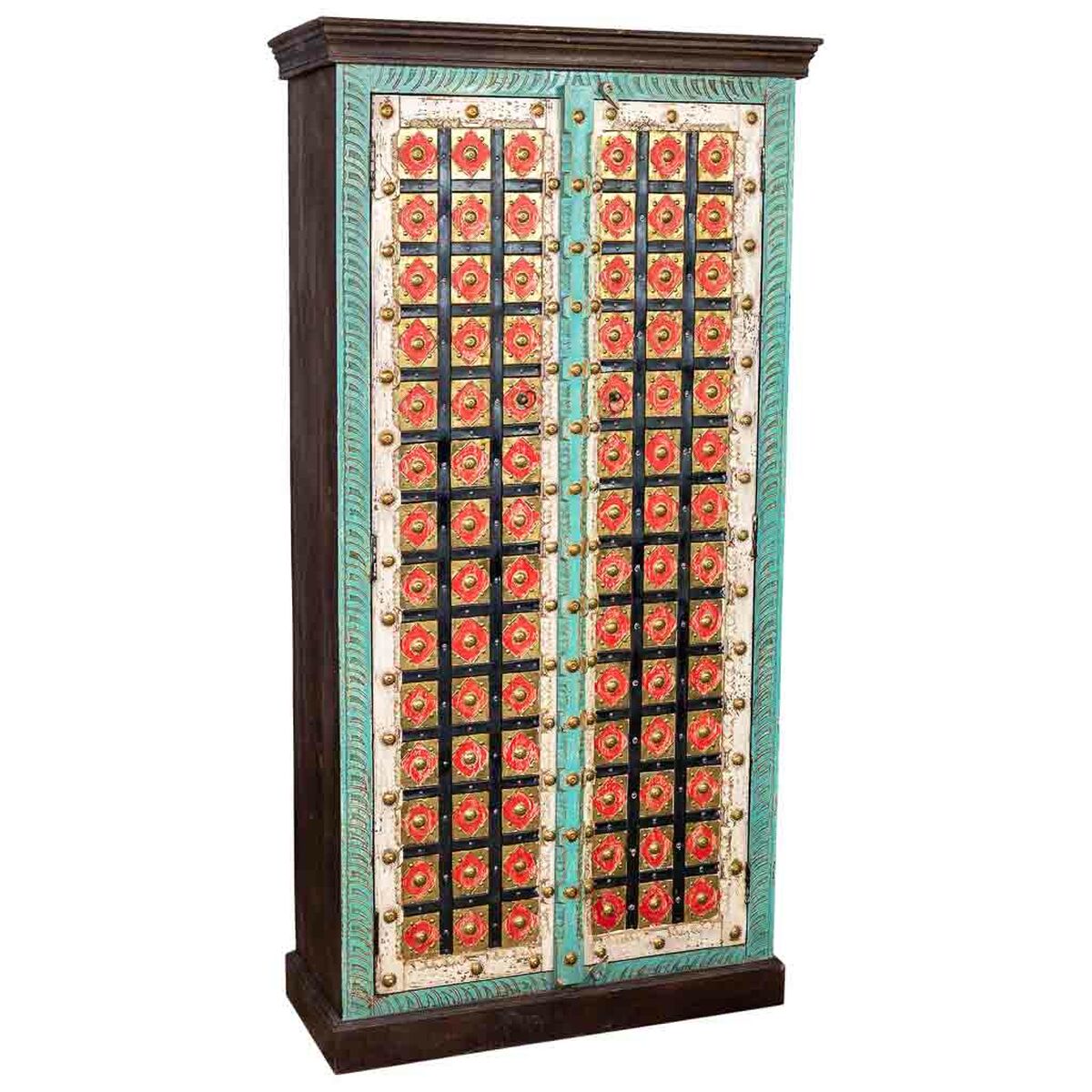 Armoire Alexandra House Living Multicouleur Laiton Bois De Manguier 40 X 90 X 180 Cm
