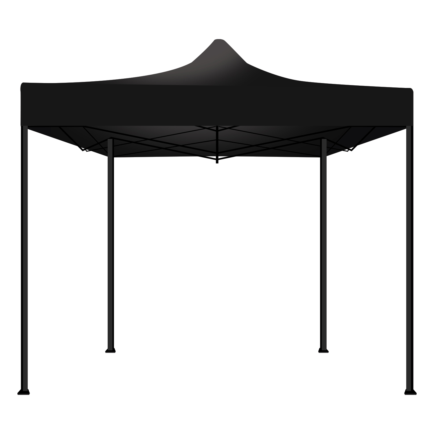 Tente De Jardin / Gazebo 3x3 Tente Pliante Imperméable Pour Foires Et Marchés Noir