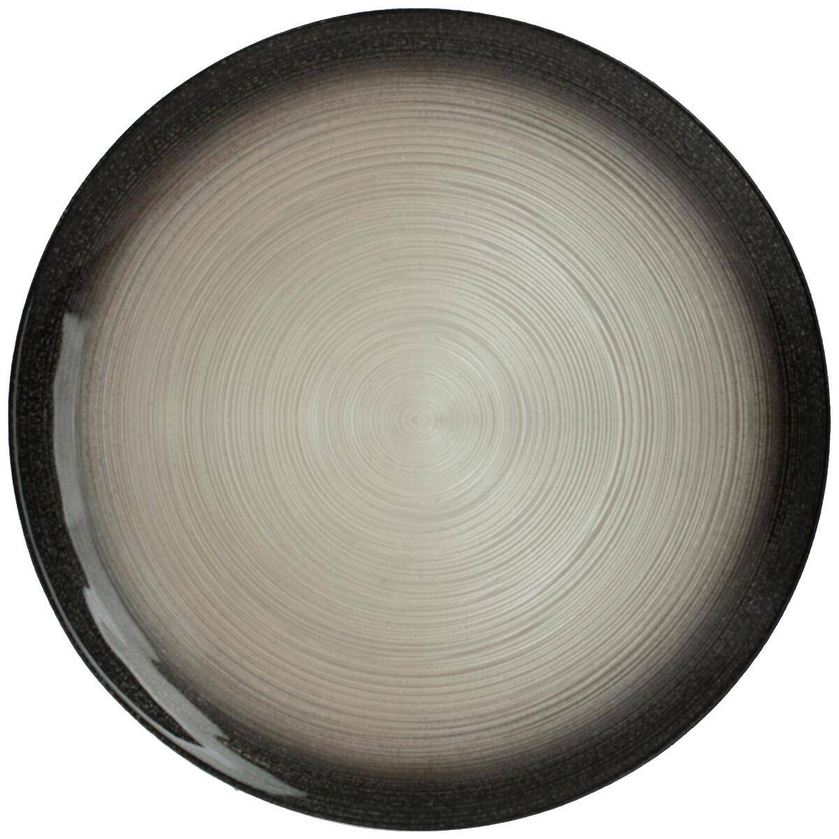 Assiette Présentation "jem" D33cm Noir & Argent - Sg Secret De Gourmet