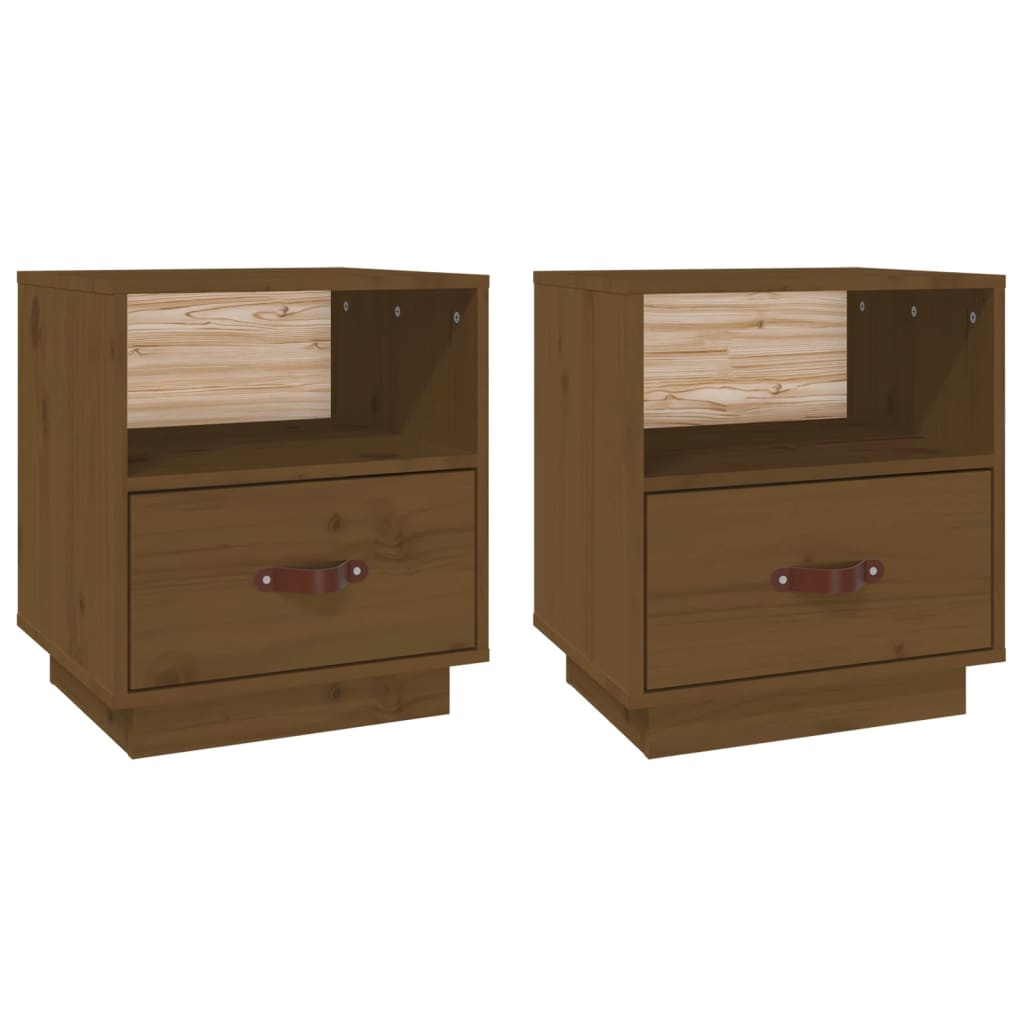 Lot De 2 Tables De Chevet Avec Tiroir Et Compartiment Ouvert 40 X 34 Dec035920