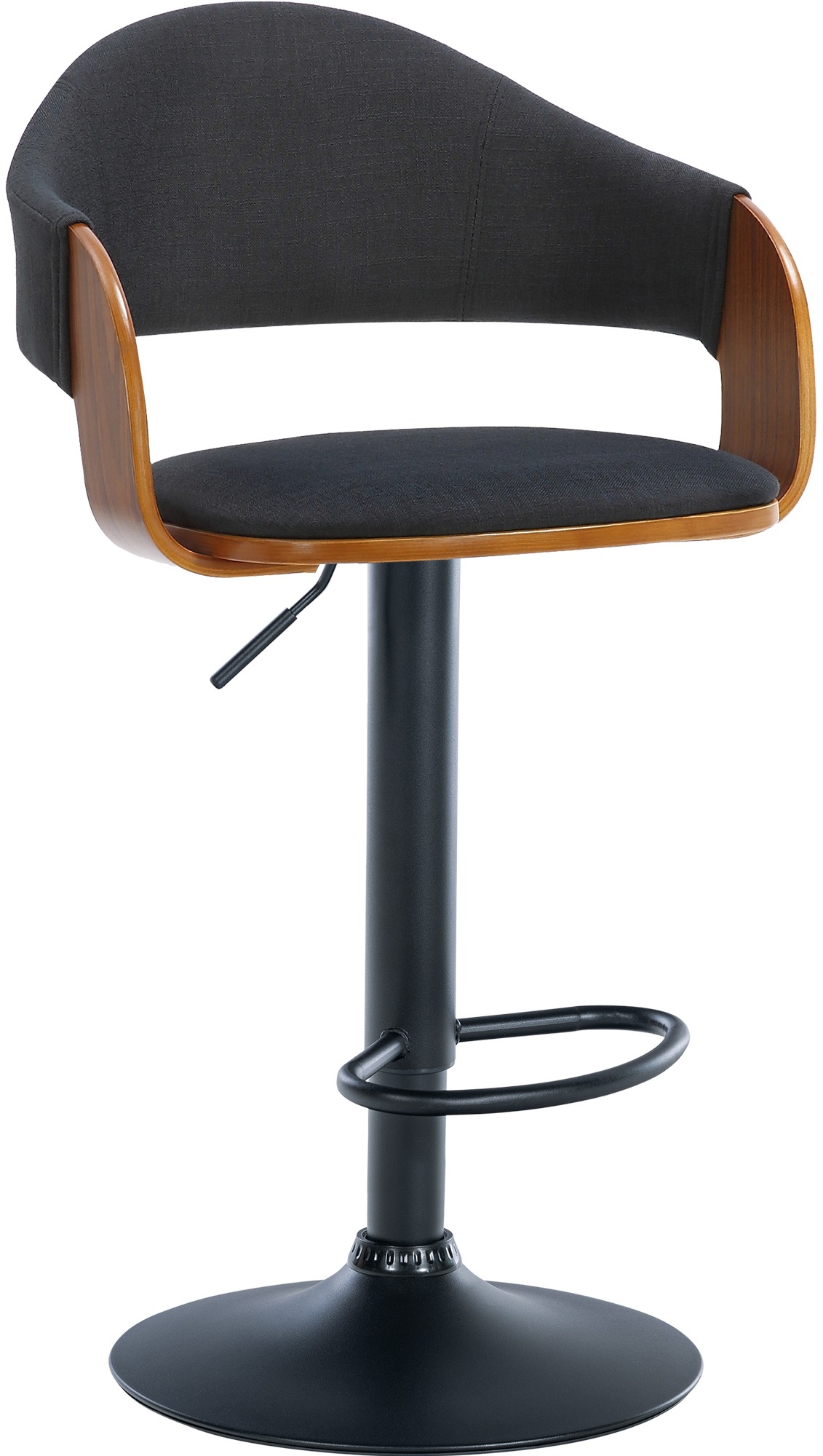 Tabouret De Bar Nilse Tissu Noir Noyer/noir