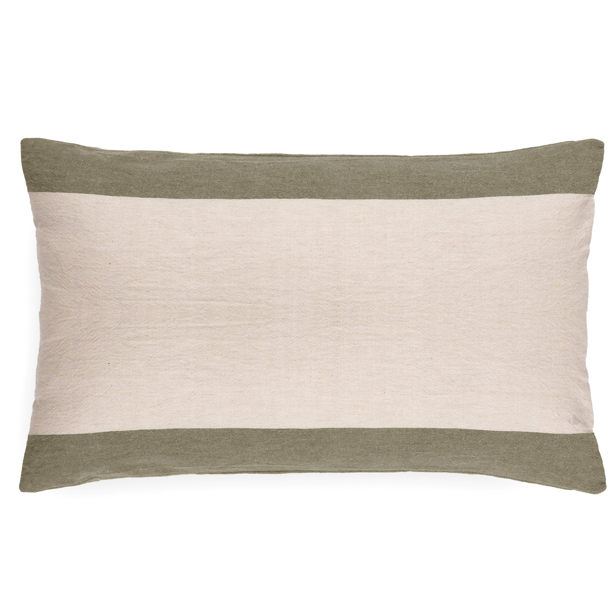 Housse De Coussin En Coton Fil Teint 40x60 Cm Cm Janis Vert Mousse