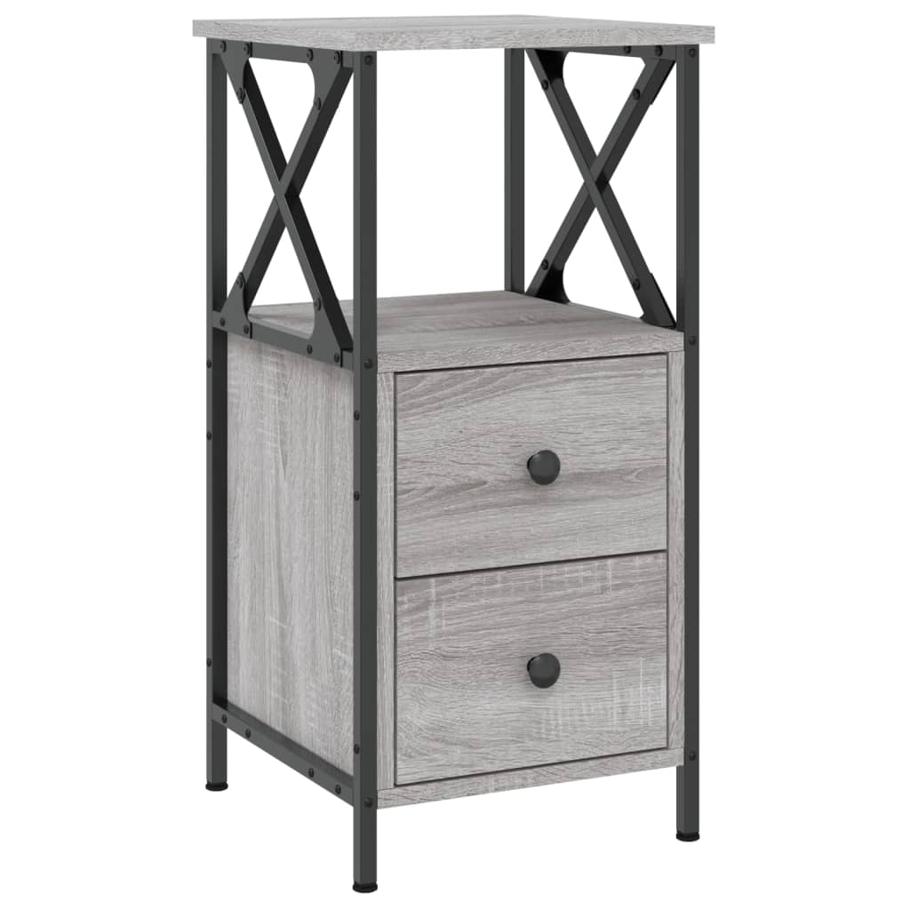 Table De Chevet Avec Tiroirs Et Étagère 34 X 35,5 X 70 Cm Bois Dec034588