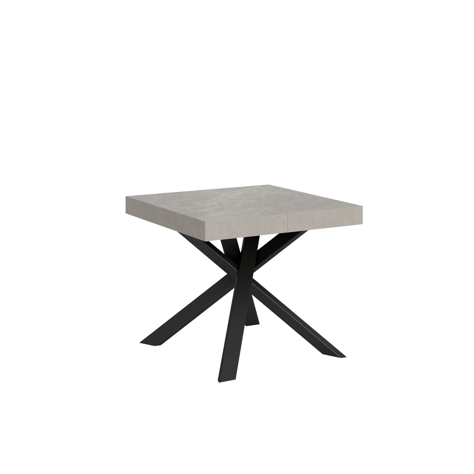 Table Extensible 90/194x90 Cm Clerk Pieds Cachemire Anthracite