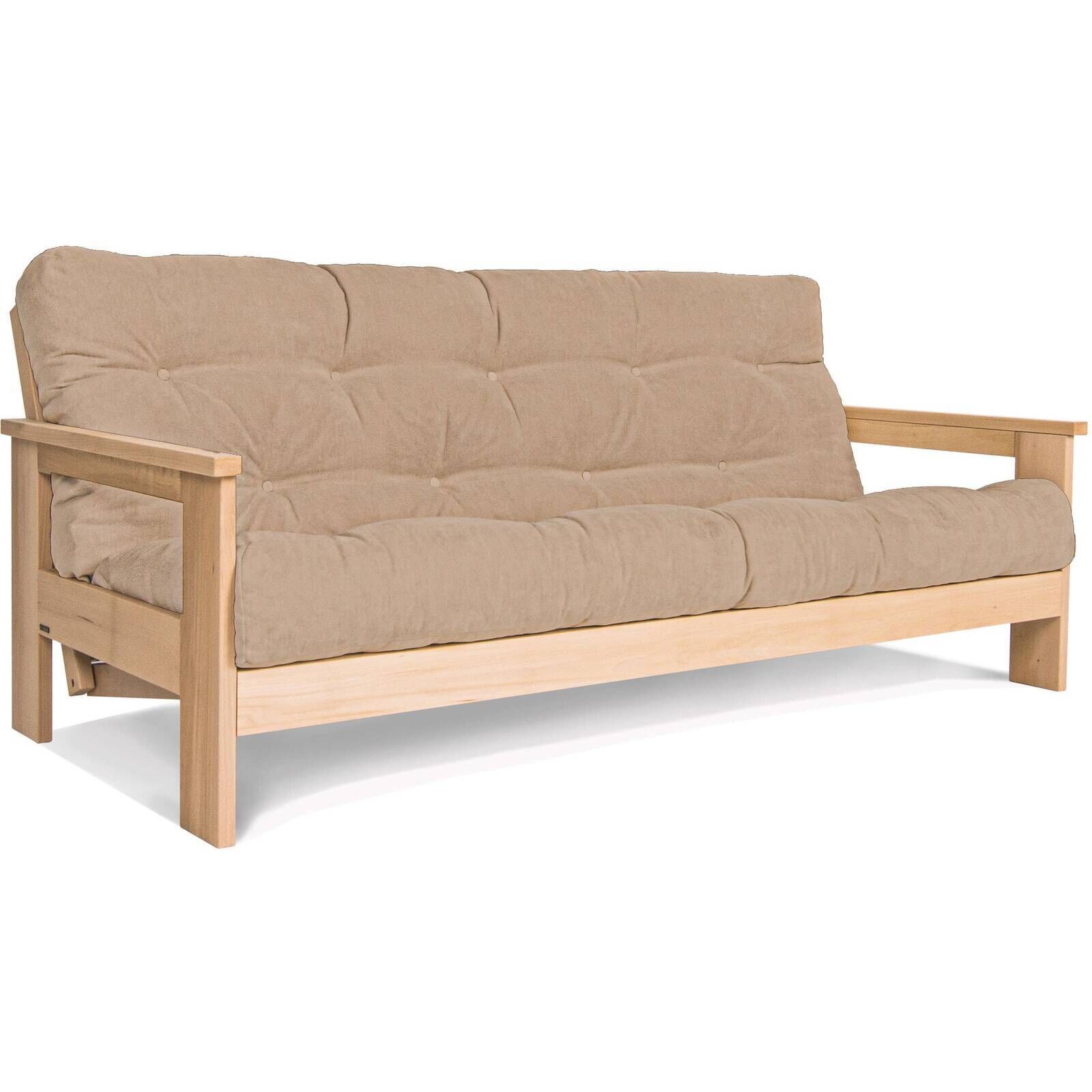 Canapé Lit Mexico - 145 X 200 Cm - Bois Clair Et Beige