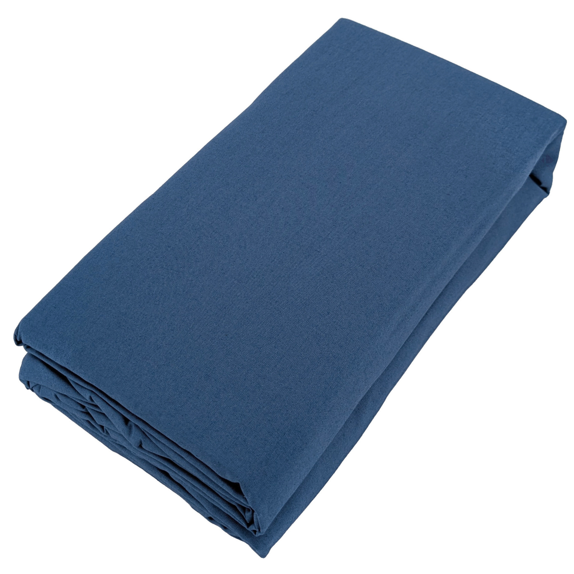 Drap Housse Uni 180x200 Cm Bonnet 35 Cm Percale De Coton Manoir Bleu Marine
