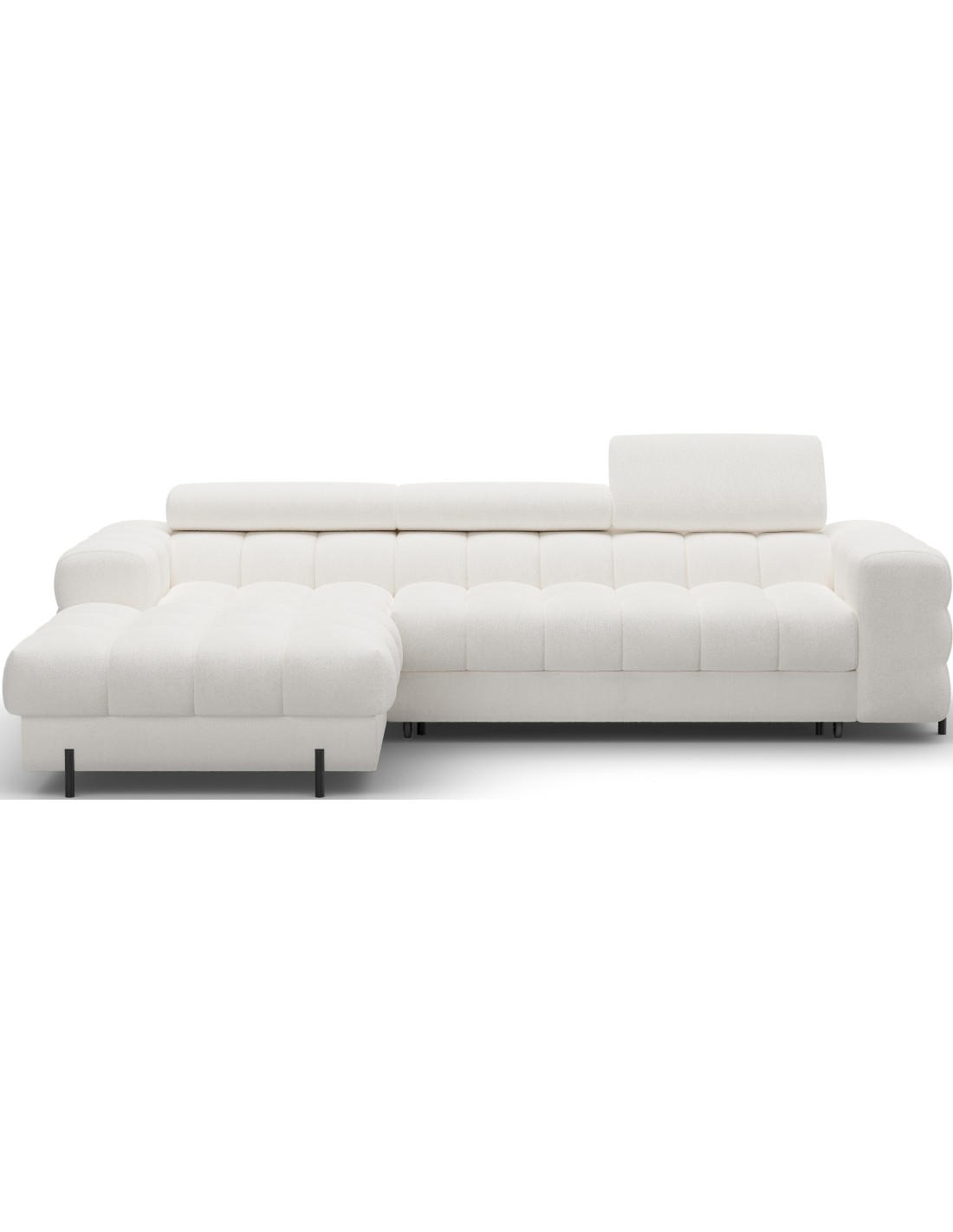 Canapé D'Angle Gauche Convertible Blanc Style Épuré 285x99x181cm Filtro