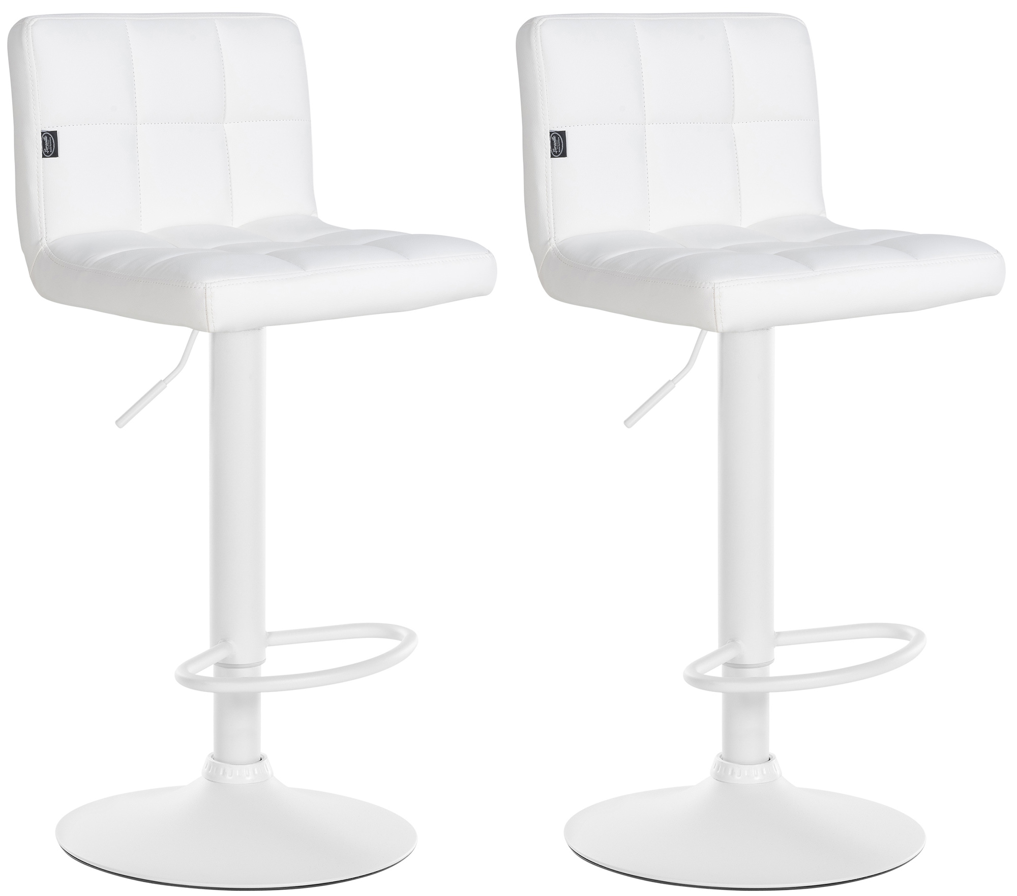 Lot De 2 Tabourets De Bar Feni Simili Cuir Blanc Blanc