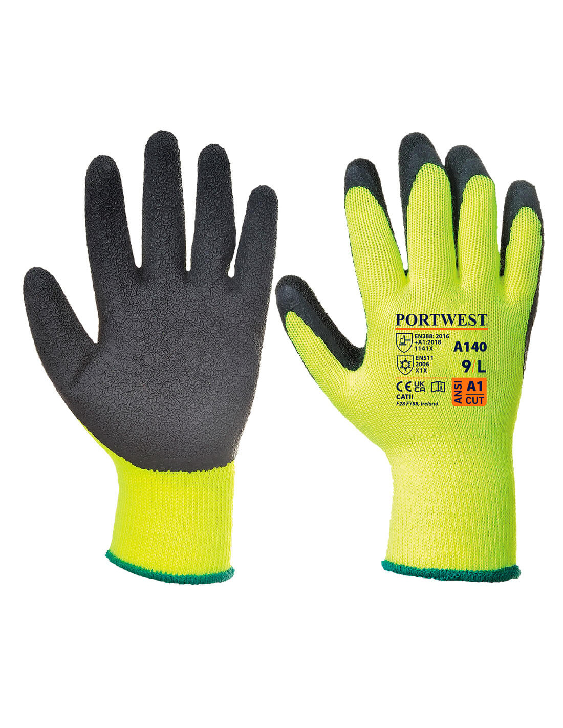 Gant Thermique Enduit Latex Couleur: Noir Taille M - Portwest